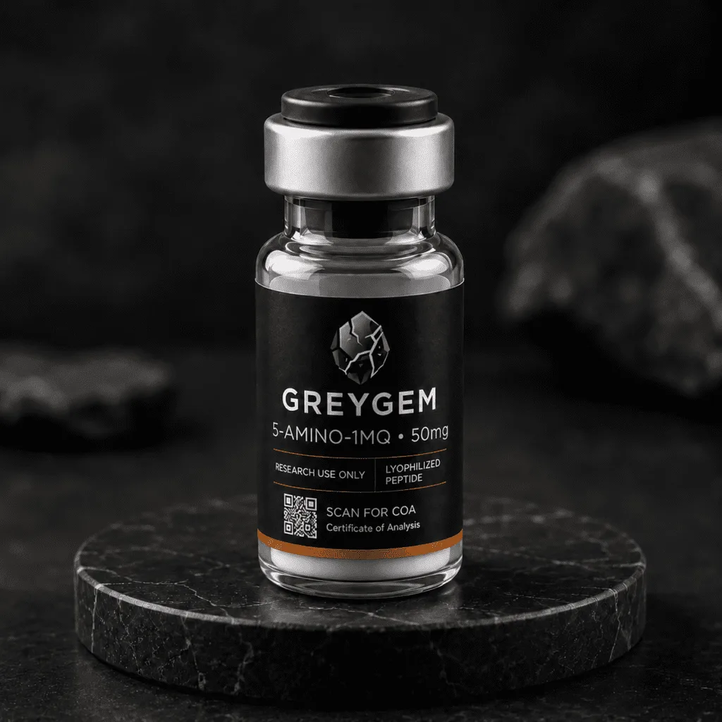 5-Amino-1MQ 50mg research compound vial — GREYGEM Canada