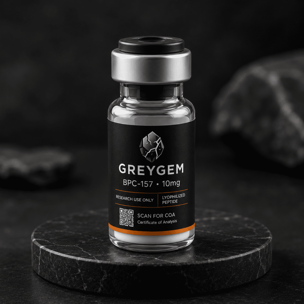 BPC-157 10mg body protective compound peptide vial — GREYGEM Canada