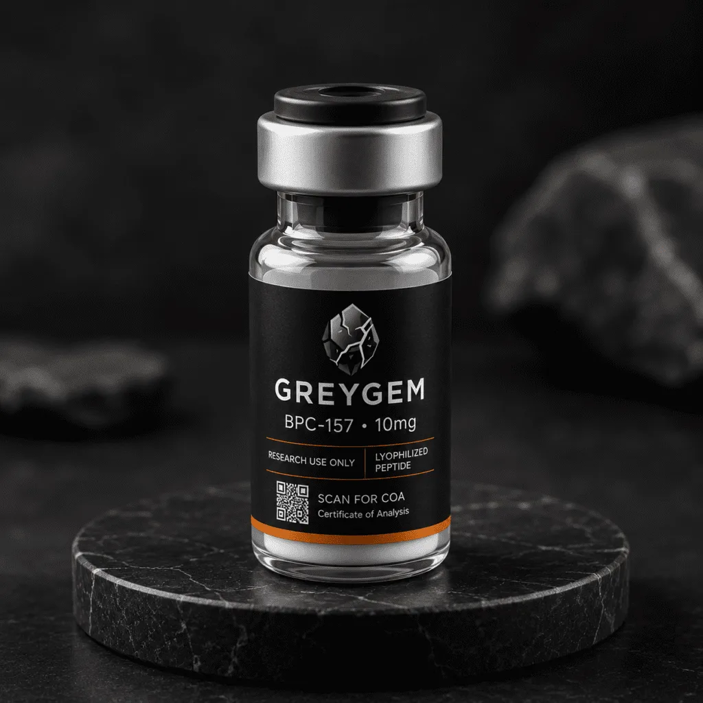 BPC-157 10mg body protective compound peptide vial — GREYGEM Canada