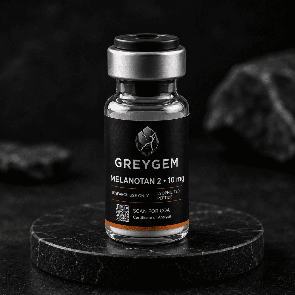 Melanotan-2 research peptide vial — GREYGEM Canada