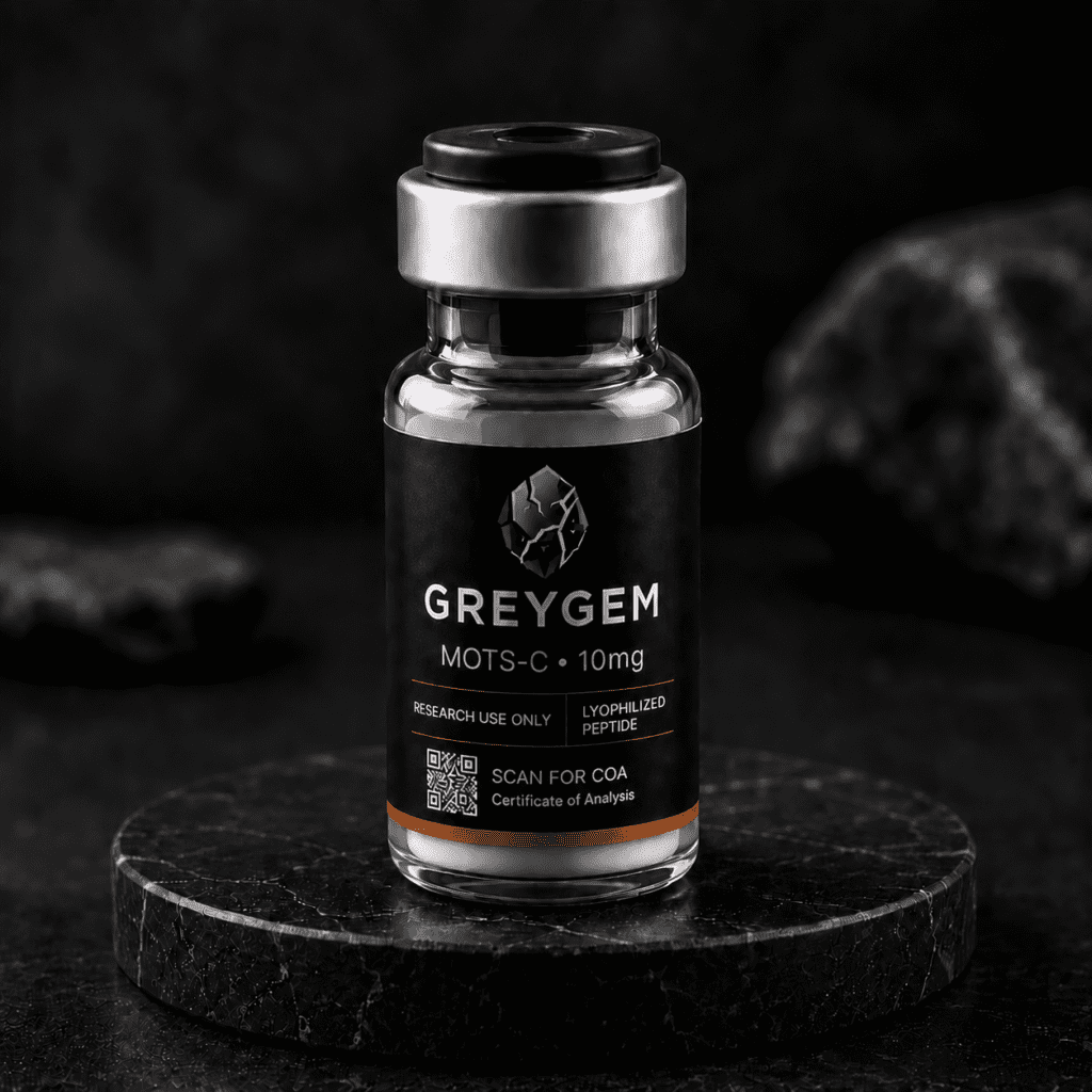 MOTS-c 10mg mitochondrial research peptide vial — GREYGEM Canada