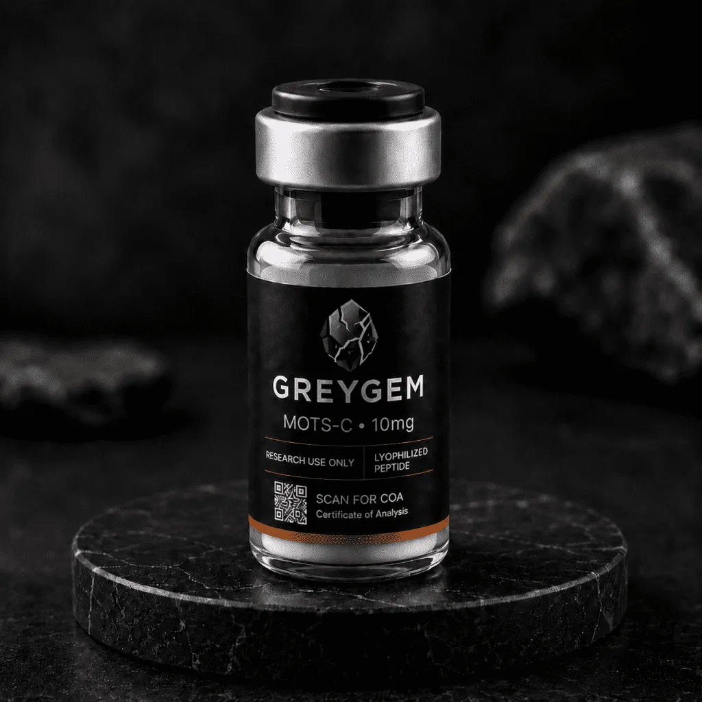 MOTS-c 10mg mitochondrial research peptide vial — GREYGEM Canada