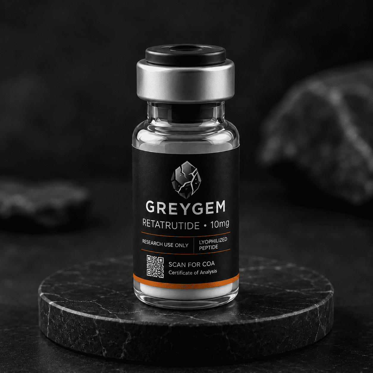 Retatrutide 10mg Retatrutide 10mg research peptide vial — GREYGEM Canada