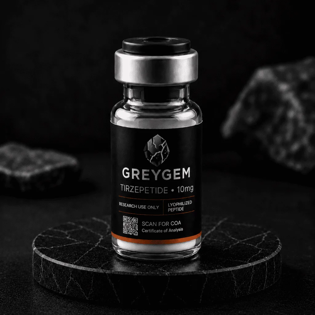 Tirzepatide 10mg research peptide vial — GREYGEM Canada