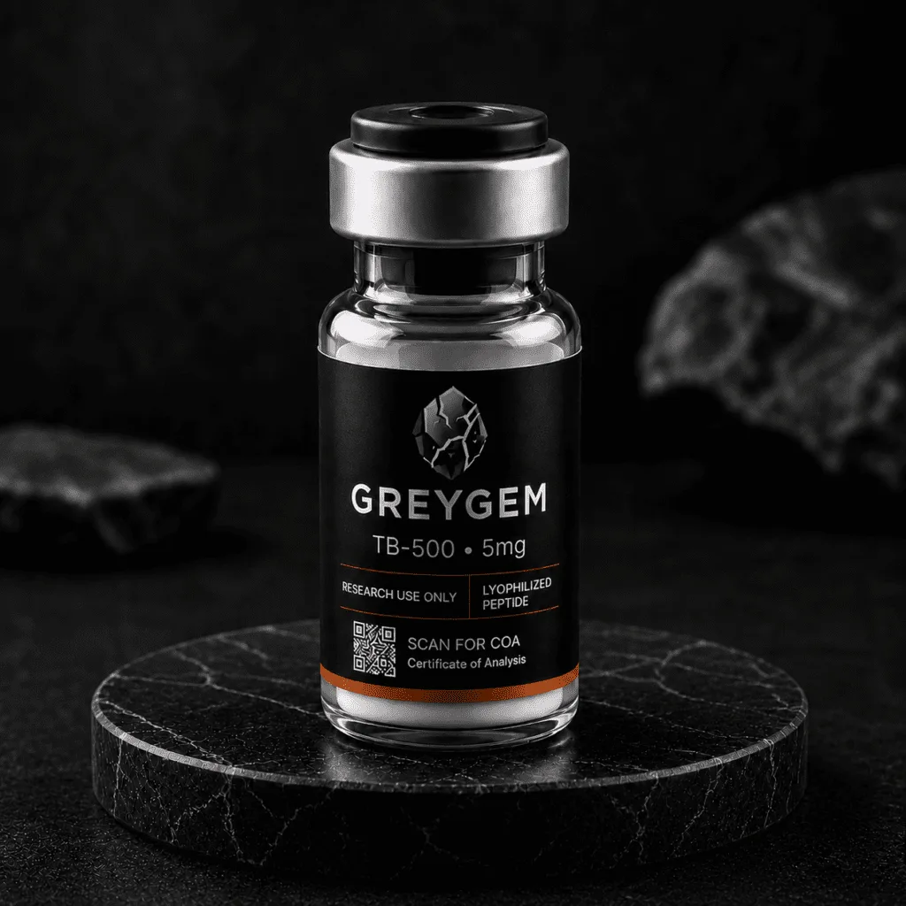 TB-500 10mg thymosin beta-4 research peptide vial — GREYGEM Canada